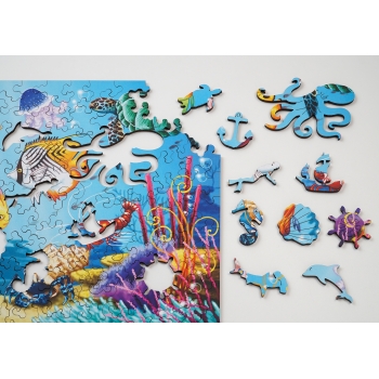 Drewniane puzzle A4 Blanka Olasik "Podwodny świat" 135el.